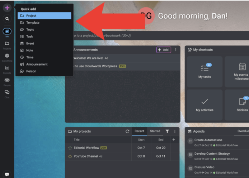 proofhub add new