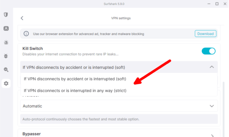surfshark review kill switch settings