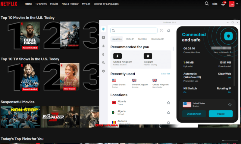 surfshark review works with netflix