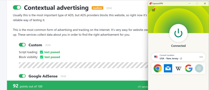 adblocker test expressvpn