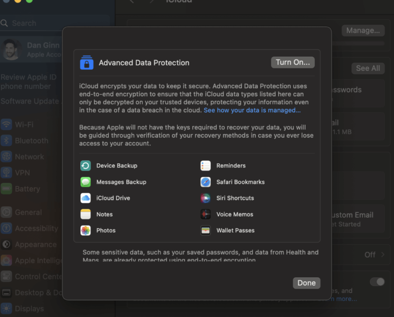 icloud advanced protection