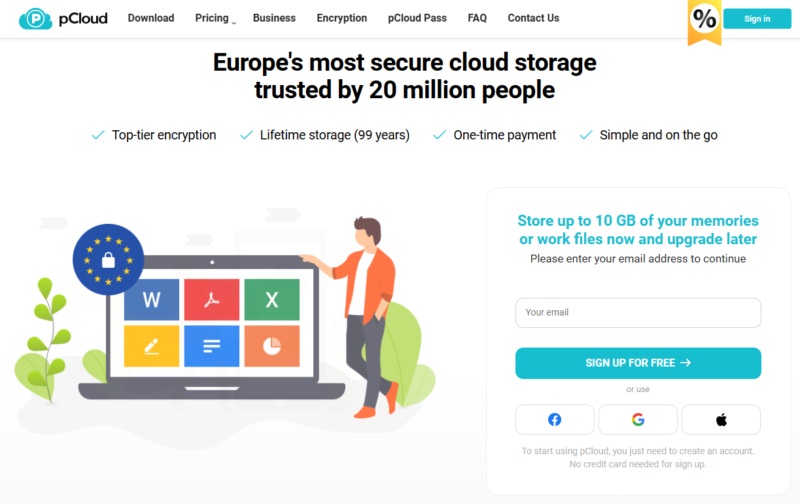 pCloud-home-page pCloud home page