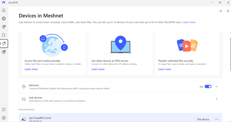 enable meshnet