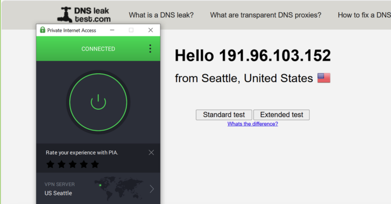 pia vpn dns leak test