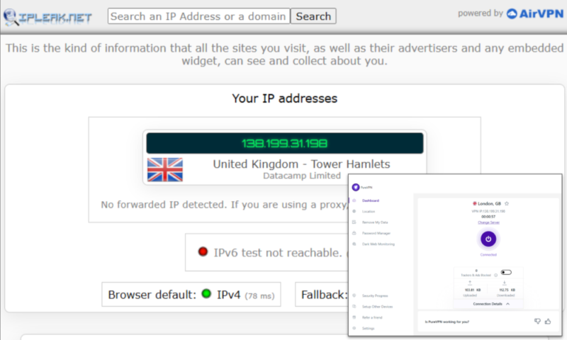 free trial vpn purevpn leak test