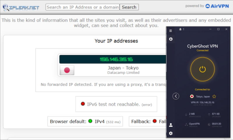 vpn for japan cyberghost leak test