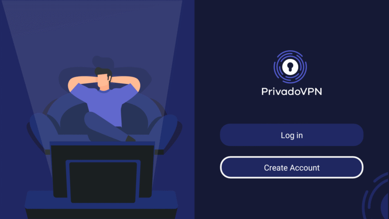 Free VPNs PrivadoVPN Login Screen