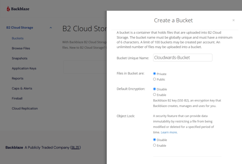 create bucket