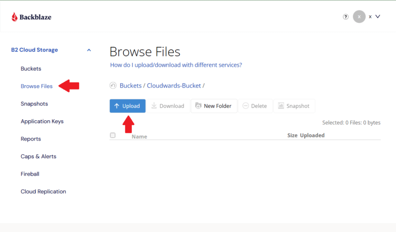 upload object