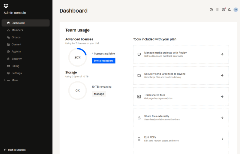 Dropbox-business-admin-console Dropbox business admin console