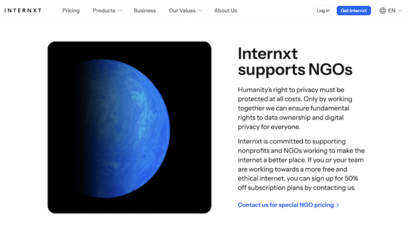 Internxt-NGOs internxt ngo discounts
