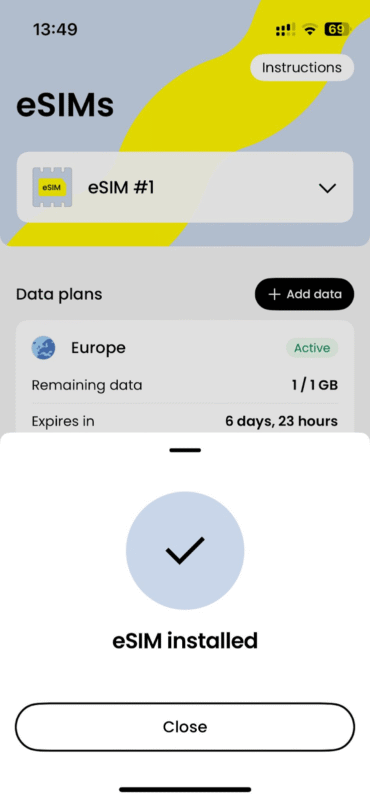 Saily-esim-installed Saily esim installed