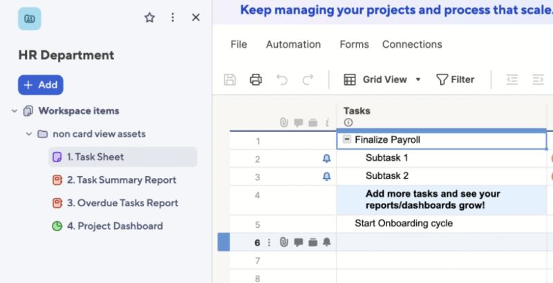 Smartsheet-grid Smartsheet grid