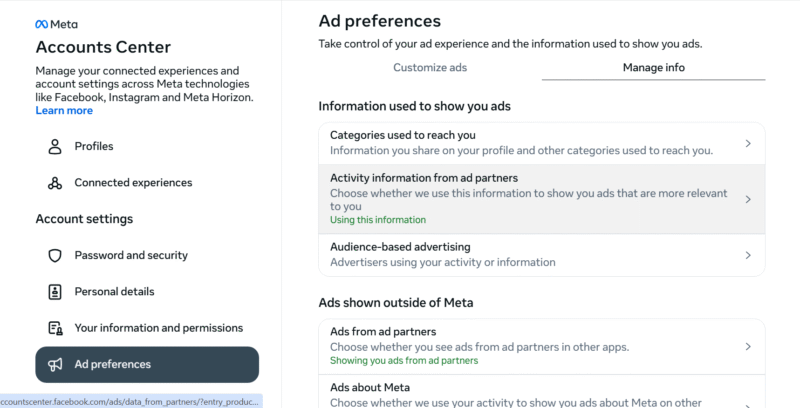 ad preferences