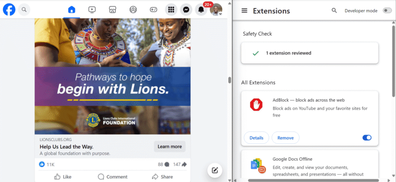adblock plus facebook