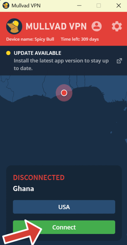 connect to mullvad
