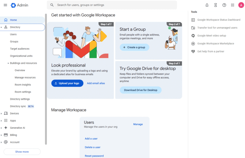 google-workspace-admin-console google workspace admin console