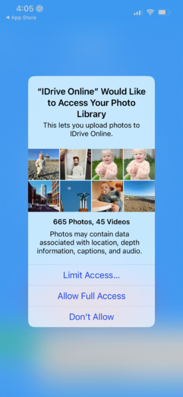 idrive allow access
