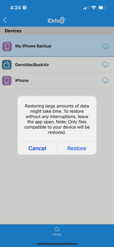 idrive open app