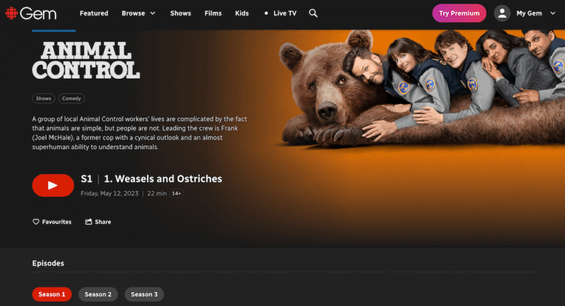 where to watch animal control tv show cbc gem
