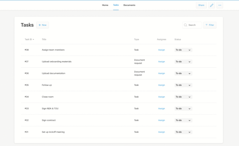 Tresorit task view
