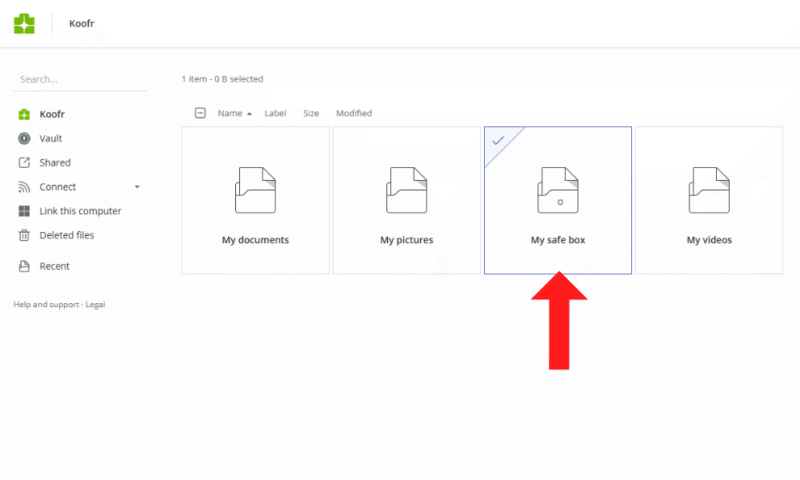 anonymous koofr interface