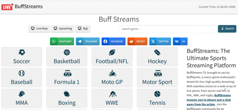 buffstreams-homepage buffstreams homepage
