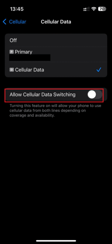 data switching off