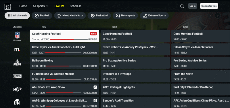 dazn-homepage dazn homepage