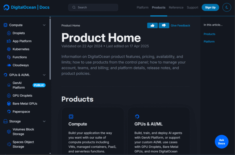 DigitalOcean product documentation