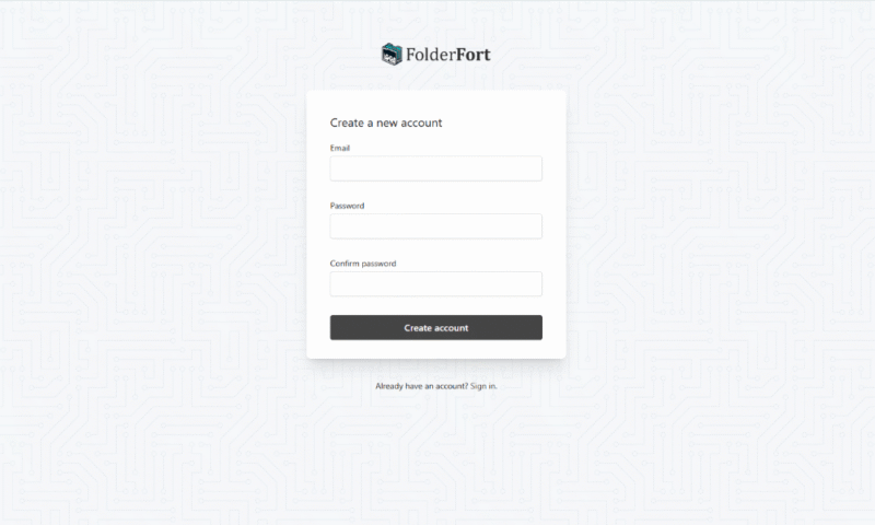 folderfort signup