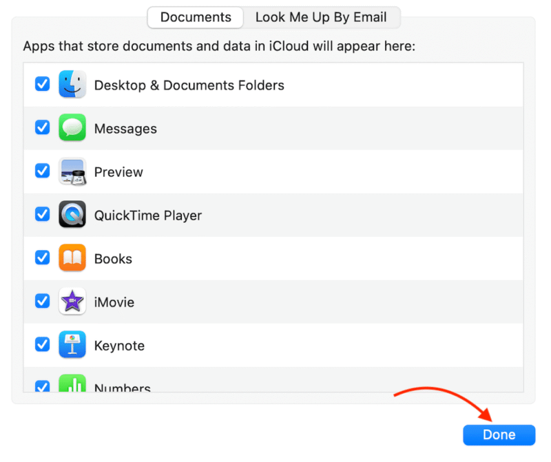iCloud app backup