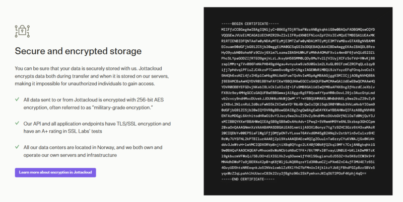 jottacloud encryption