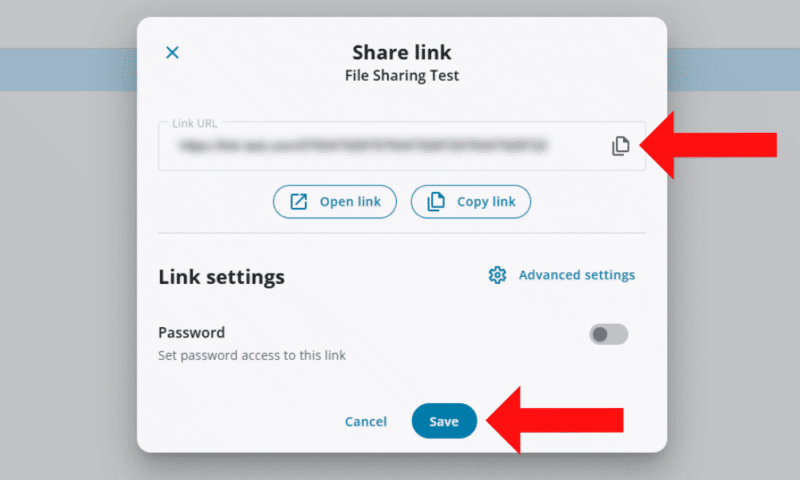 sync copy link and save