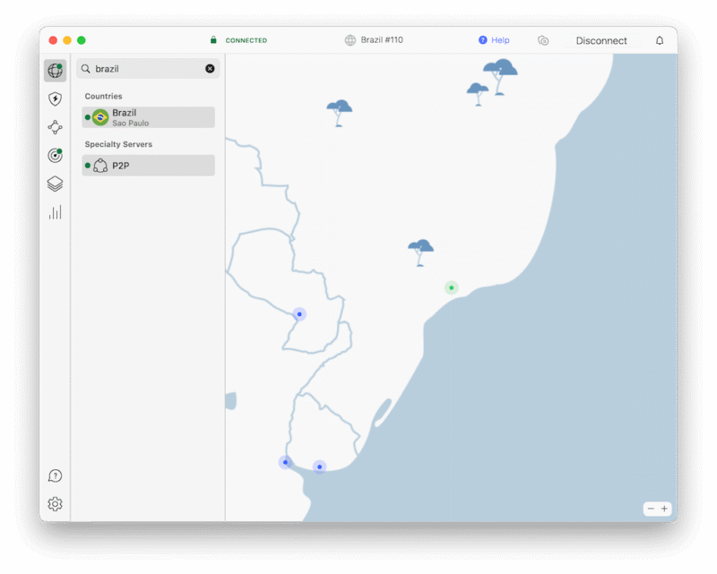 nordvpn brazil server