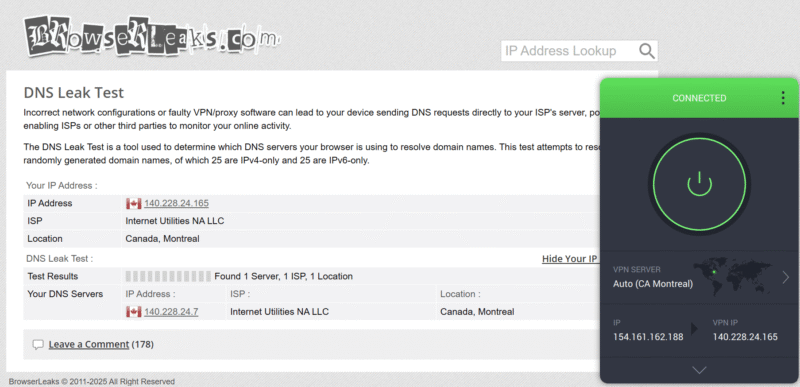 pia dns leak test