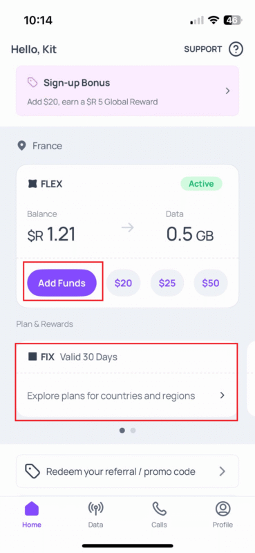 roamless add funds