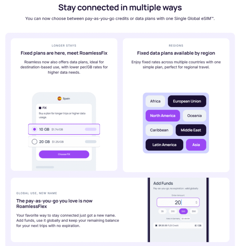 roamless plan types