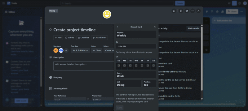 Trello Card Repeat Power Up