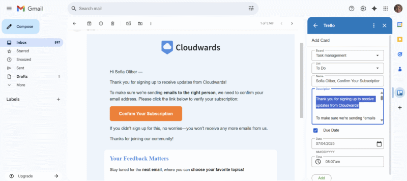 Trello Gmail Power Up