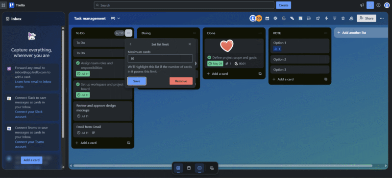 Trello List Limits Power Up
