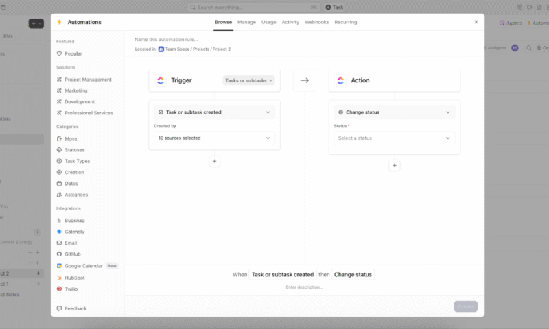 clickup automations