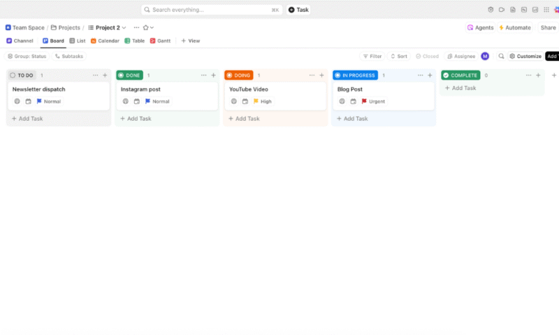 clickup board view