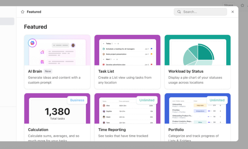 clickup dashboard templates