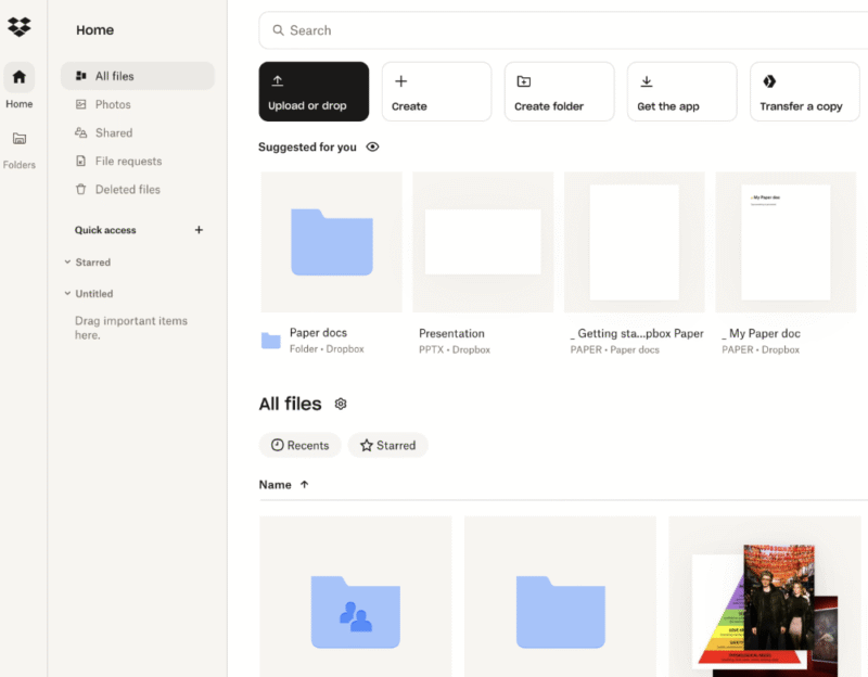 dropbox ui