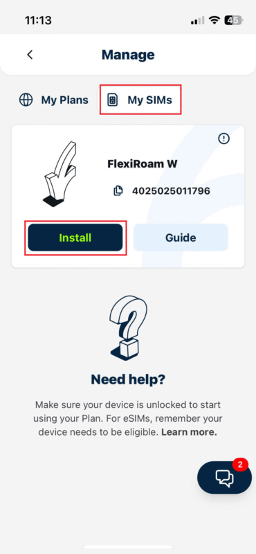 flexiroam install