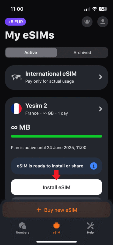install yesim