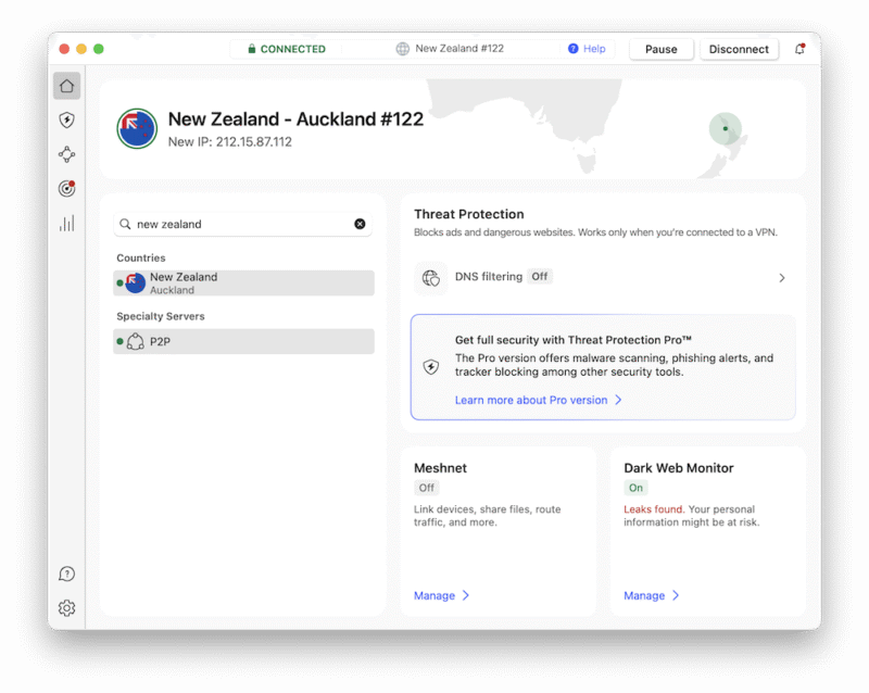 nordvpn new zealand server