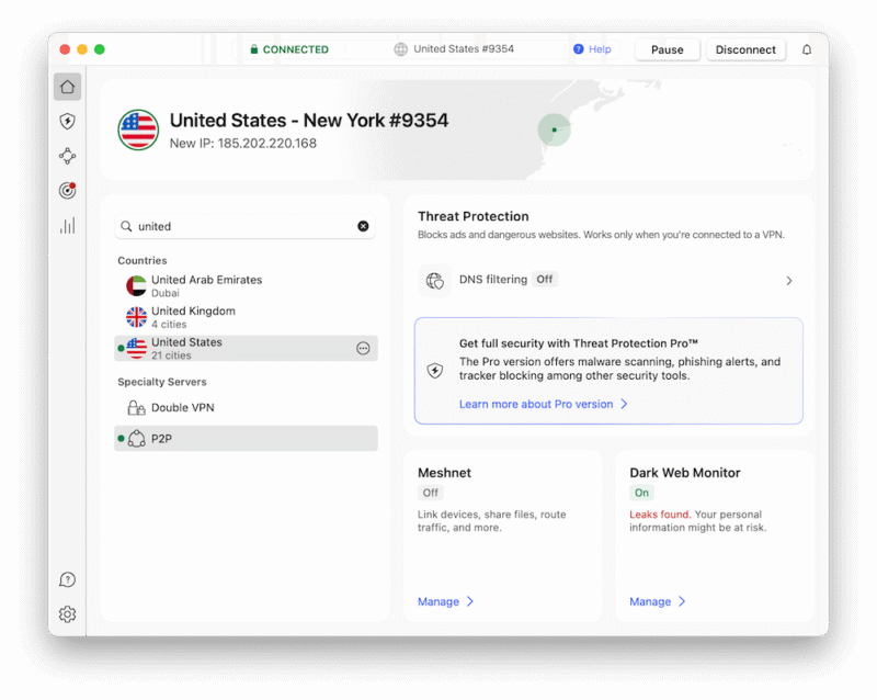 nordvpn us server
