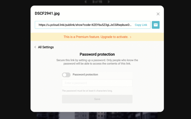 pcloud password protection